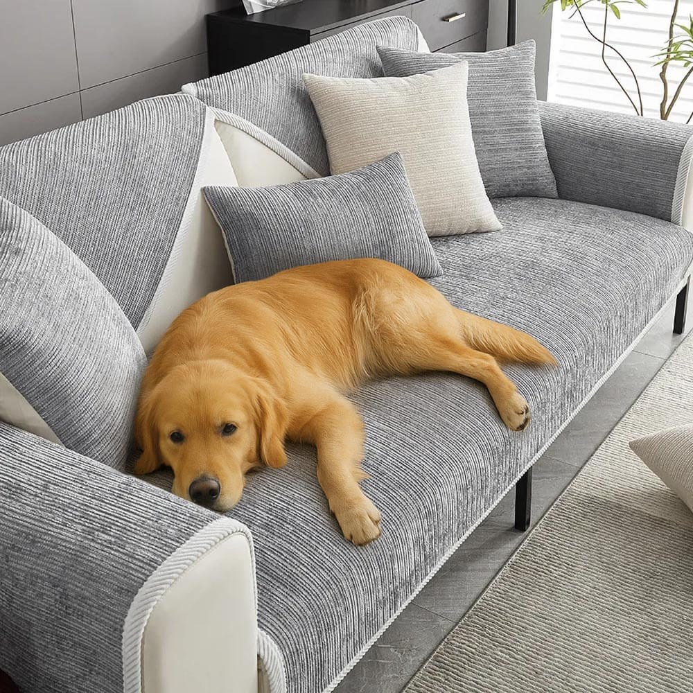 Waterproof Antimicrobial Simple Chenille Fabric Anti-scratch Sofa Covers