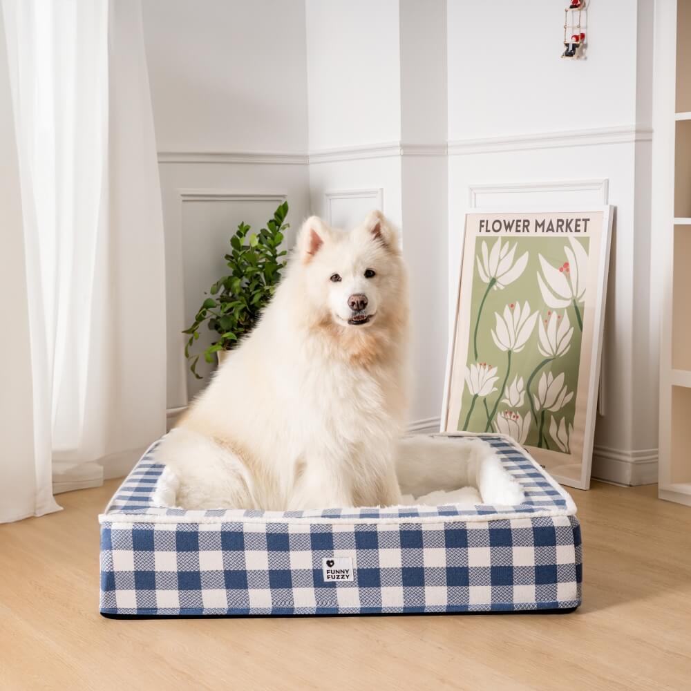 Festive Classic Tartan Cosy Dog Anti-Anxiety Calming Bed