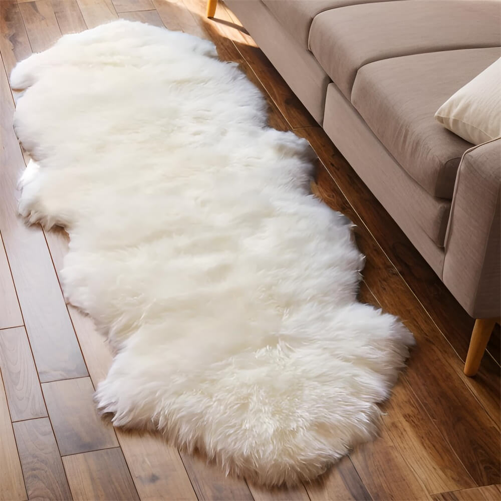 Long Plush Soft Irregular Cashmere Rug – Cosy Comfort for Your Home