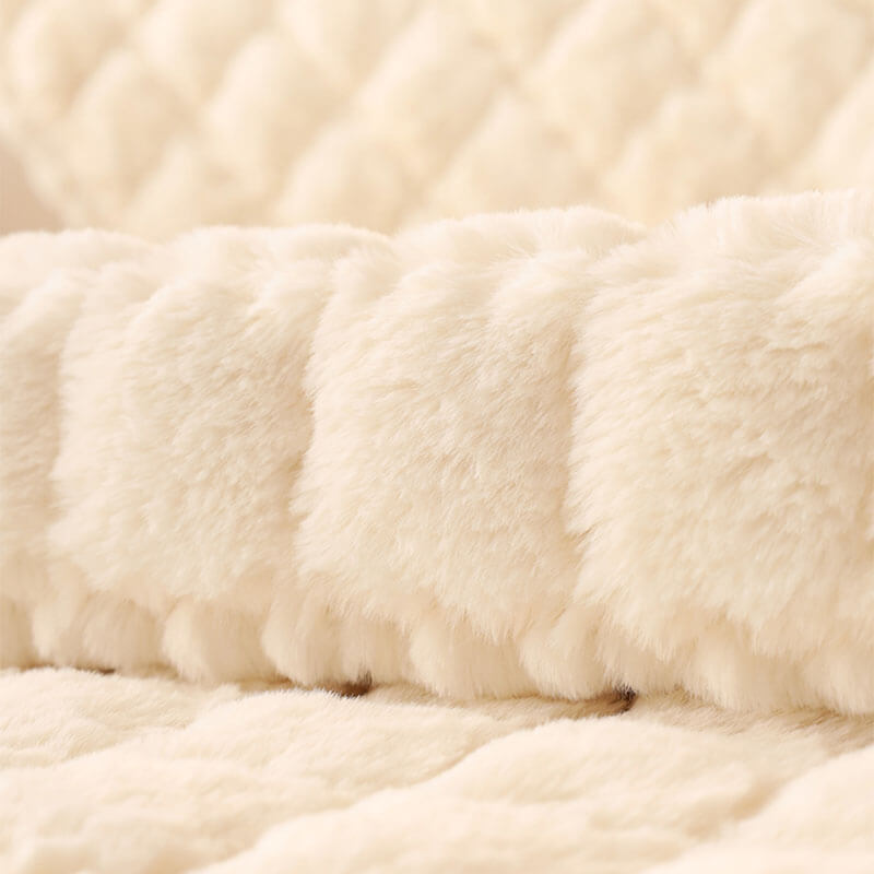 Biscuit Plush Soft Non-Slip Sofa Cover