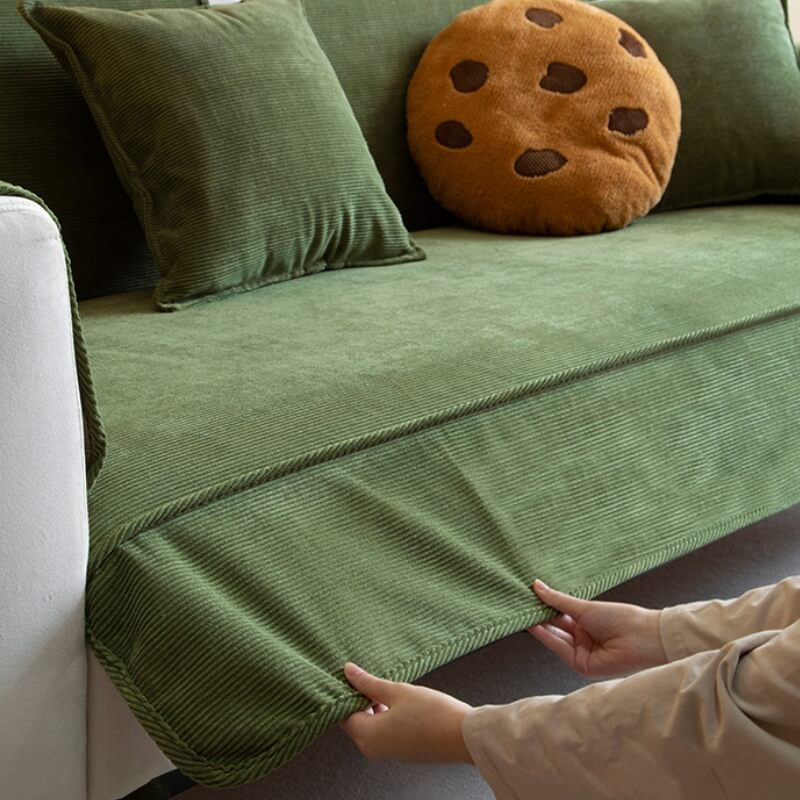 Chic Corduroy Furniture Protector Anti-slip Sofa Cover