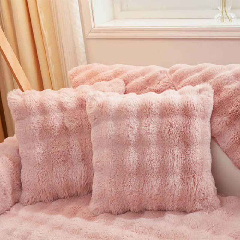 Cosy Plush Solid Colour Non-slip Sofa Cover