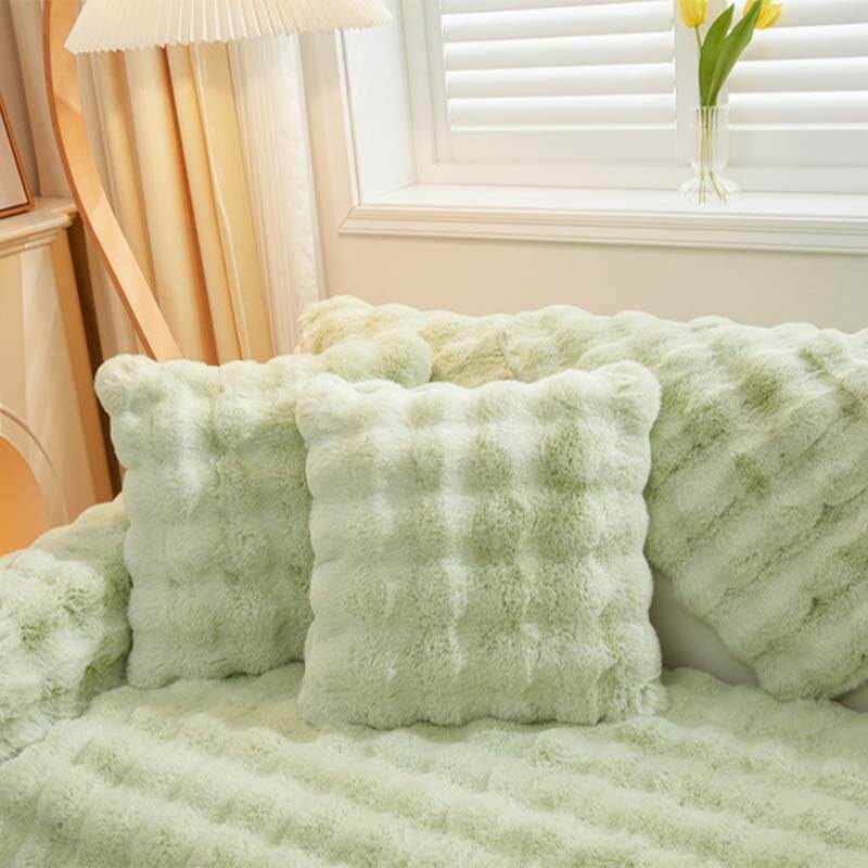 Cosy Plush Solid Colour Non-slip Sofa Cover