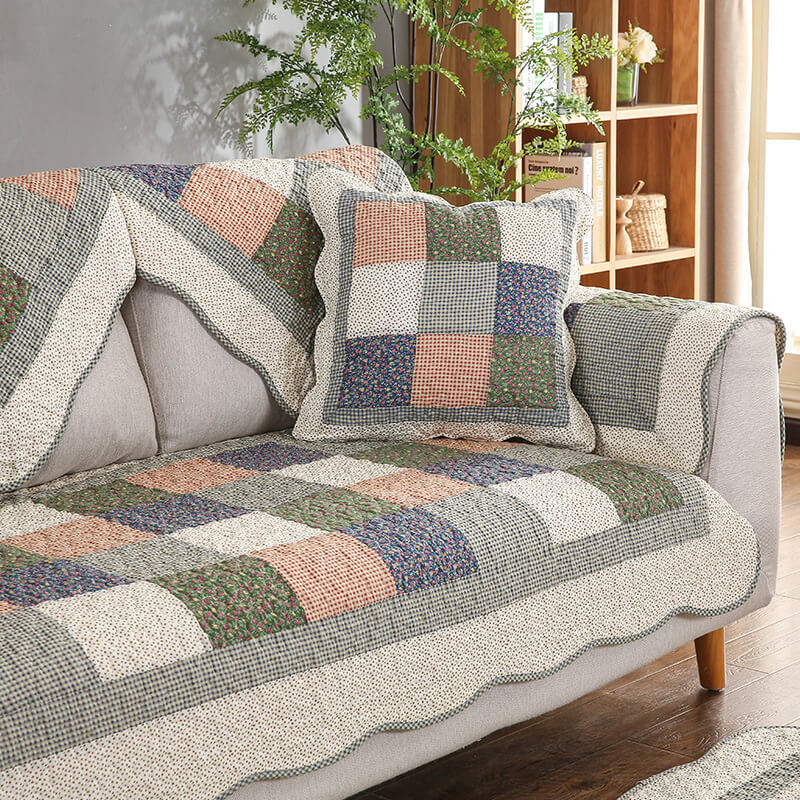 Cotton Quilted Washable Non-slip Sofa Cover