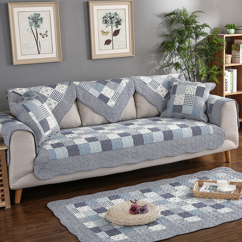 Cotton Quilted Washable Non-slip Sofa Cover