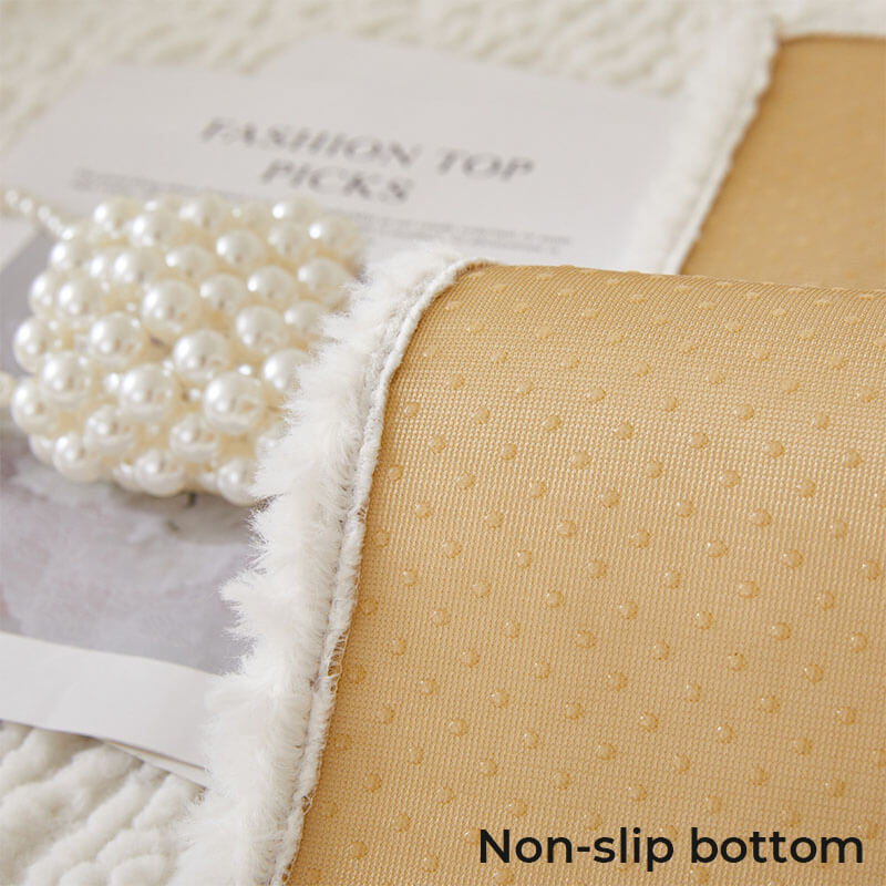 Cream Colour Berber Fleece Anti-Scratch Sofa Cover