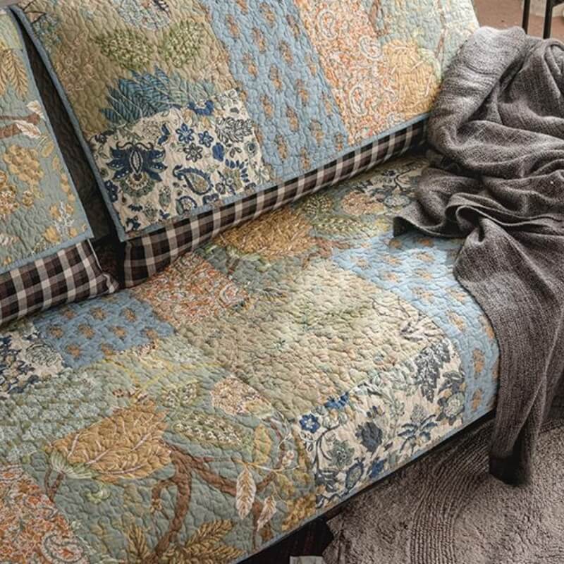 European Floral Cotton Furniture Protector Non-slip Sofa Cover