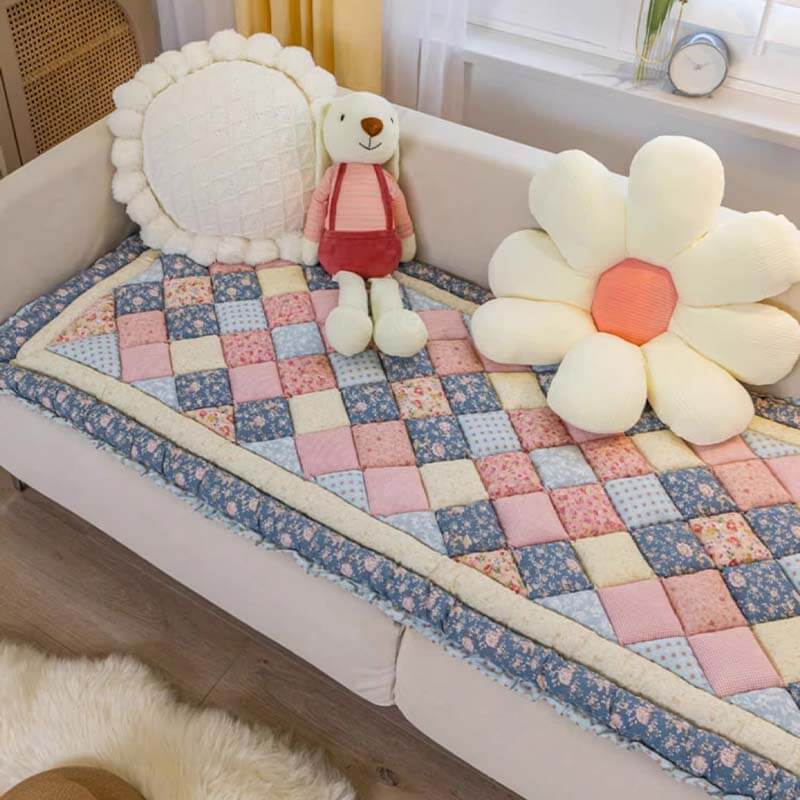 Floral Handmade Pure Cotton Protective Sofa Cover