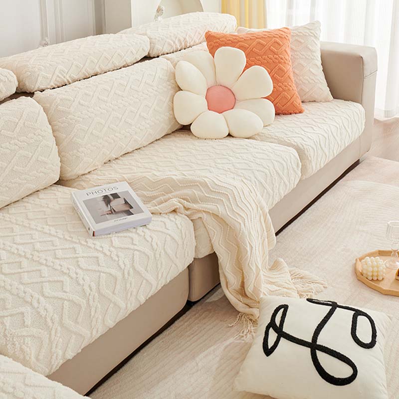 Full Wrap Soft Fleece Stretch Sofa Cover