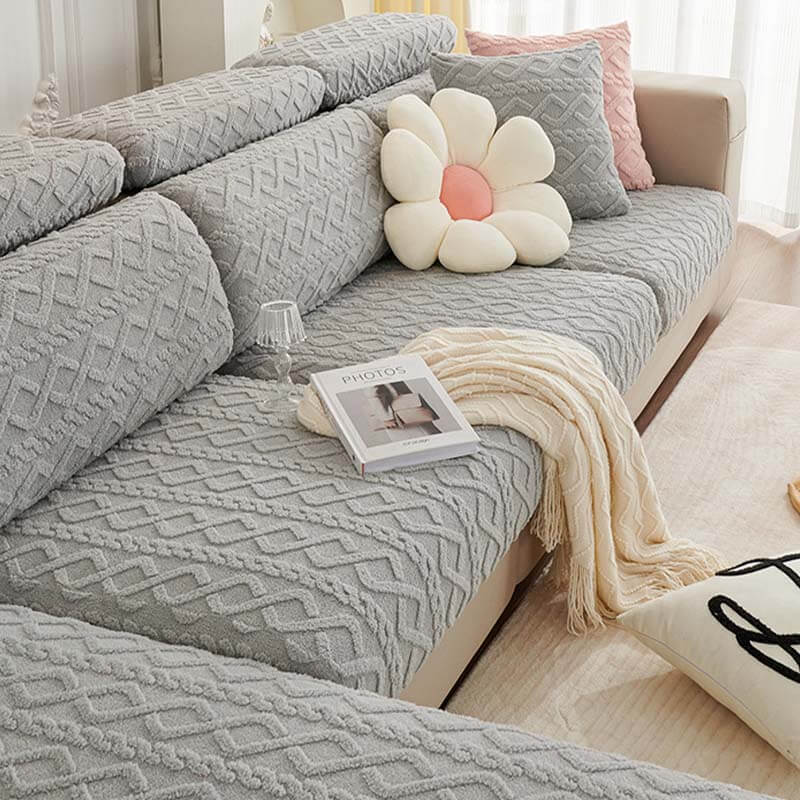 Full Wrap Soft Fleece Stretch Sofa Cover