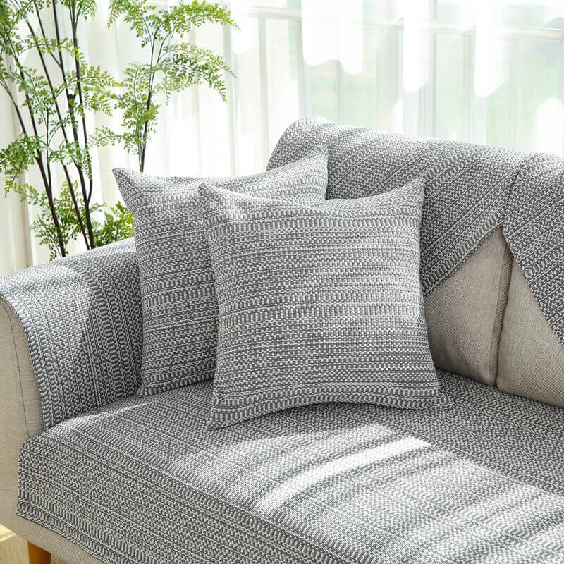 Nature Linen Handwoven Anti-scratch Sofa Cover