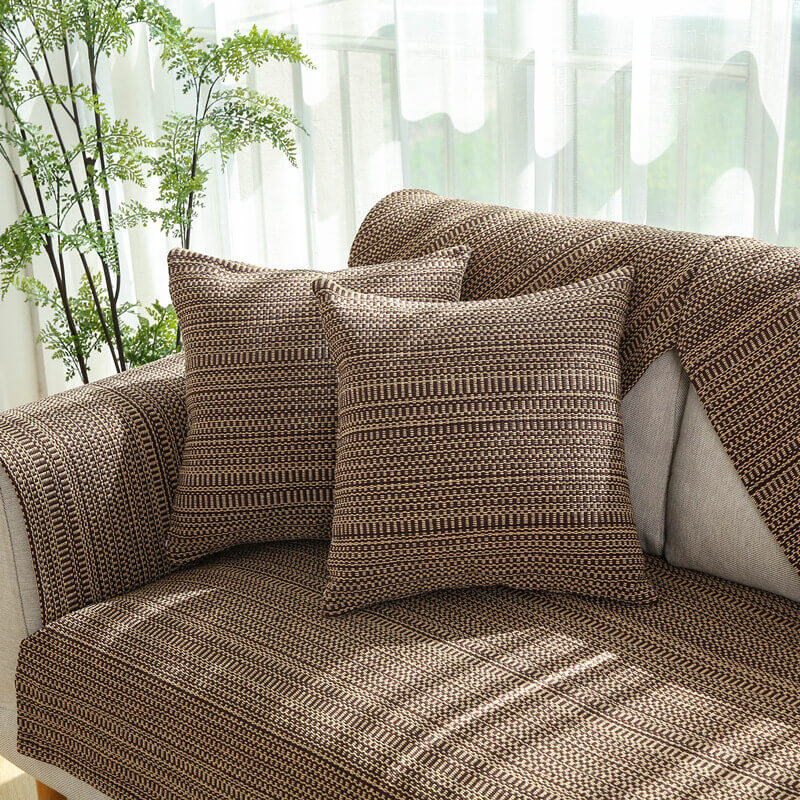 Nature Linen Handwoven Anti-scratch Sofa Cover