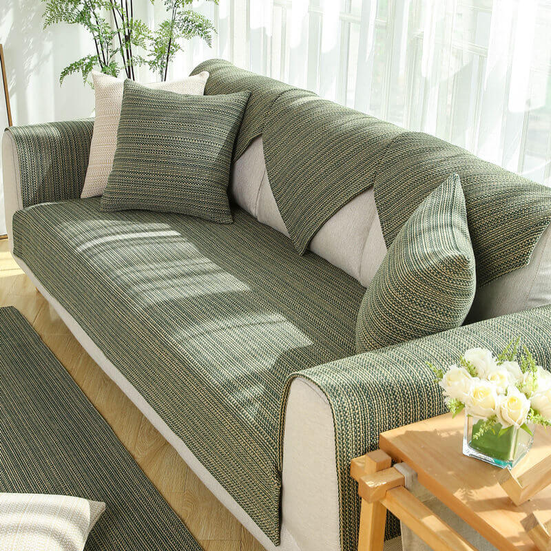 Nature Linen Handwoven Anti-scratch Sofa Cover