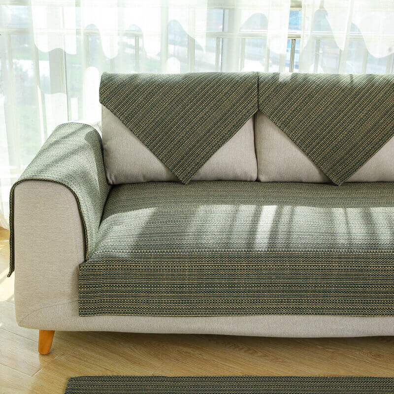 Nature Linen Handwoven Anti-scratch Sofa Cover