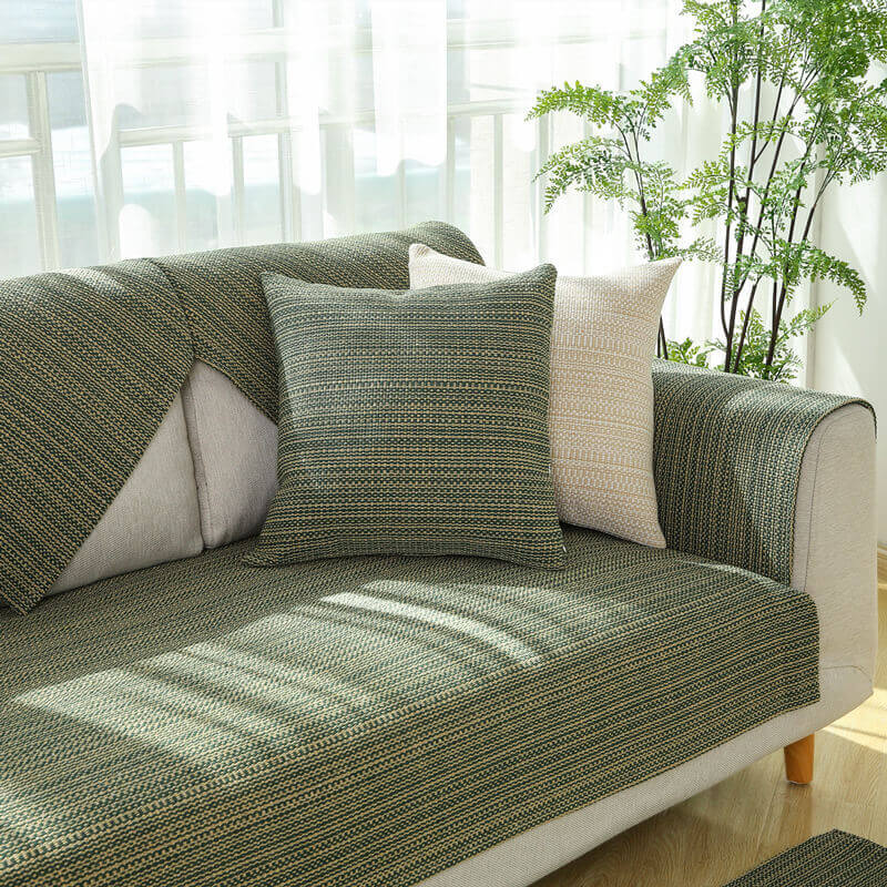 Nature Linen Handwoven Anti-scratch Sofa Cover