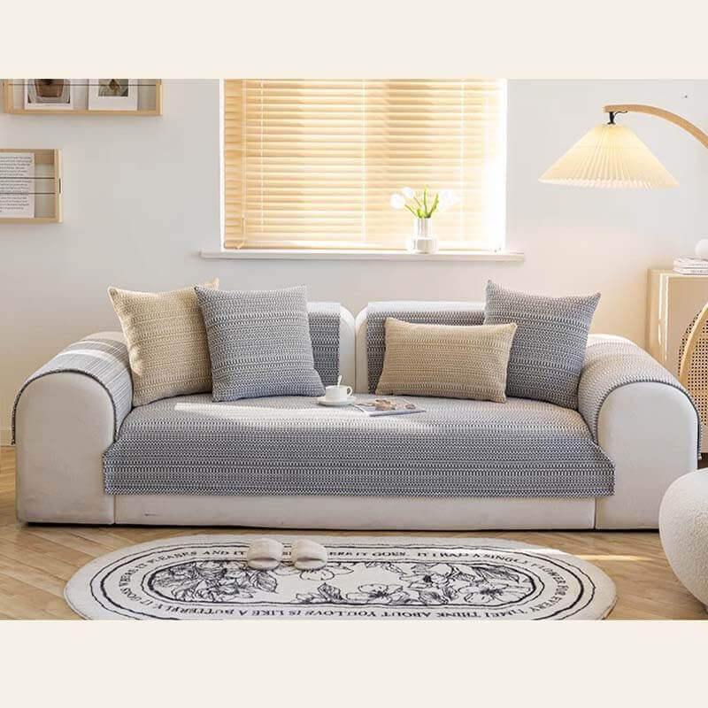 Nature Linen Handwoven Anti-scratch Sofa Cover