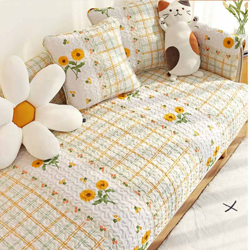 Printed Pure Cotton Anti-scratch Furniture Protector Sofa Cover