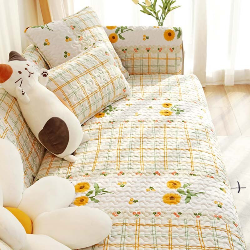 Printed Pure Cotton Anti-scratch Furniture Protector Sofa Cover