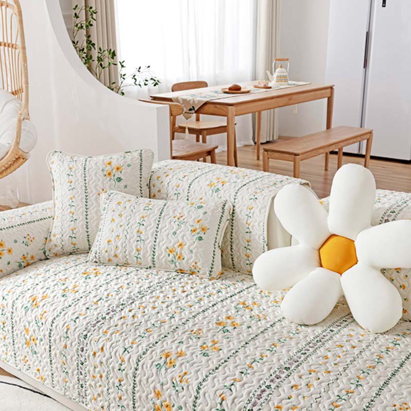 Printed Pure Cotton Anti-scratch Furniture Protector Sofa Cover