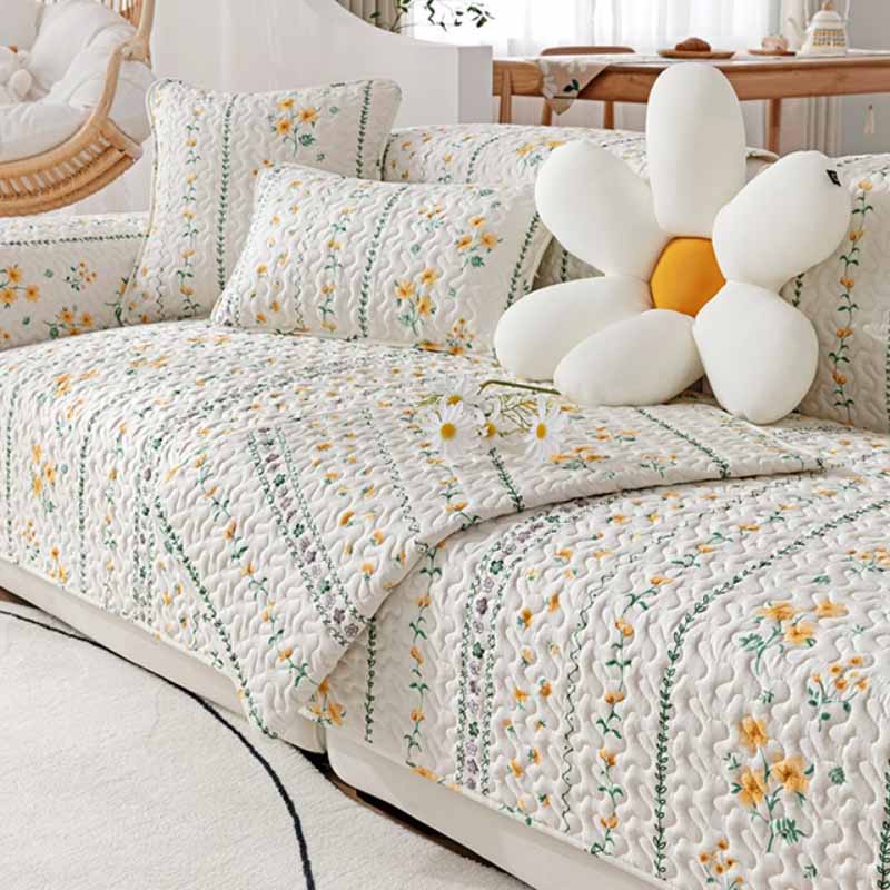 Printed Pure Cotton Anti-scratch Furniture Protector Sofa Cover