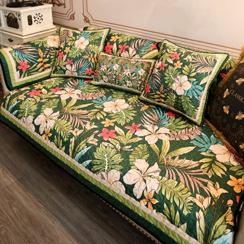 Tropical Rainforest Anti-Scratch Protective Mat Sofa Cover