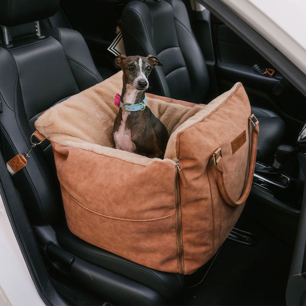 Large Fluffy Warmth Safe Non-Slip Dog Carrier Booster Car Seat- Ride and Rover