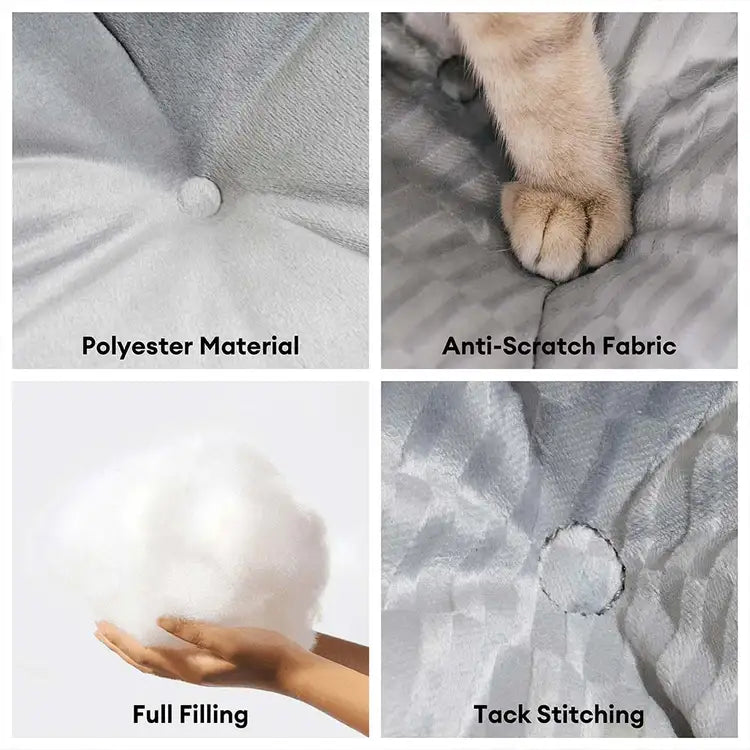 Dual-Sided Cosy Plush Washable Calming Cat Mat